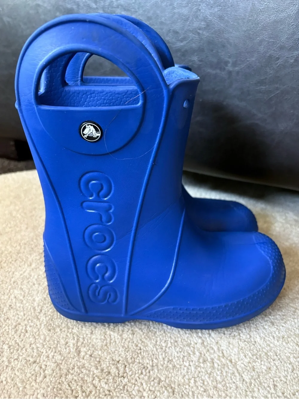 Crocs “Handle It” Rain Boots Kids Blue Waterproof Pull On Boots - 1